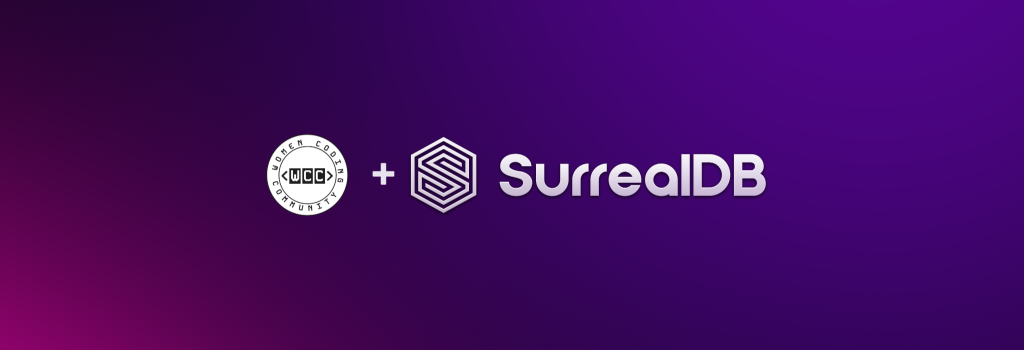 SurrealDB banner with respective logo.